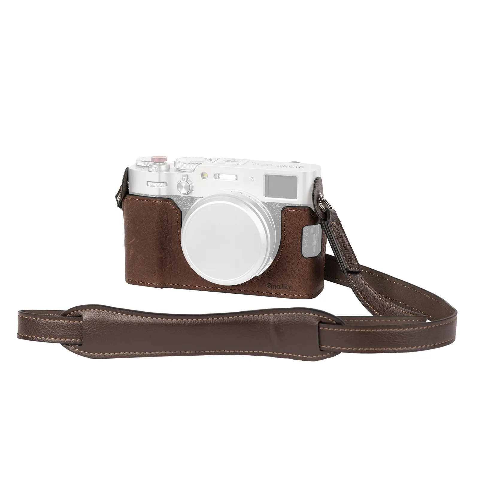 SMALLRIG X100VI Half Leather Case Kit with Shoulder Strap, Retro Style Leather Camera Half Leather Case with Aluminum Alloy Frame for FUJIFILM X100VI (Brown) - 4699