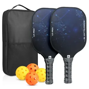Pickleball Paddles Set,Fiberglass Surface Pickleball Set,includes 2 Pickleball Paddles,4 Balls,  Carrying,Lightweight Pickle Ball Rackets, Traction and Stability,for sport family