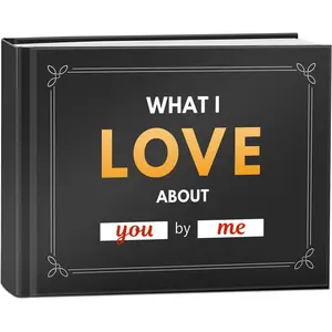 DIY What I Love Book Fill-in-the-Blank Book Love Journal Book for Men, Women, Boyfriend, Girlfriend, Husband, Wife, Him, Her- Couples Gifts for Birthday, Anniversary, Valentines Day