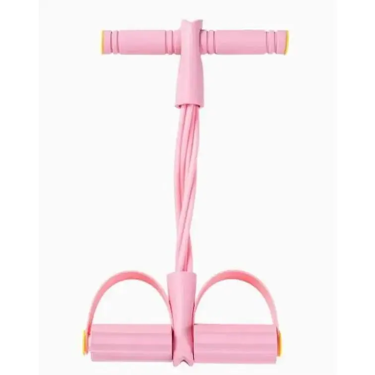 4-Tube Pedal Resistance Trainer with Elastic Bands, Multifunctional Fitness Equipment for Home Gym Full-Body Stretching & Leg Exercises, Portable Indoor Fitness Equipment for Home or Travel Any-Where Training