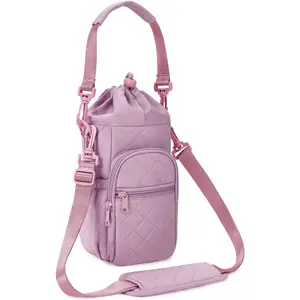Water Bottle Holder with Strap 32oz 40oz Insulated Water Bottle Carrier Sling Bag with Phone Pocket Crossbody