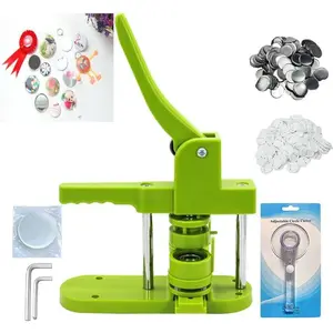 Button Badge Maker Machine kit 37mm (1-1/2 inch) DIY Pin Button Maker Press Machine Badge Press with Free 100pcs Button Parts&Pictures&Circle (1-1/2INCH (37MM))