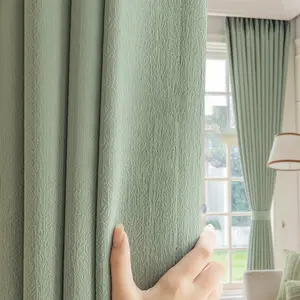 1pc Modern Minimalist with Pine Leaf Texture, Warm and Windproof, Full Sunblock and UV Protection for Wood Decor, Home Decoration Curtain