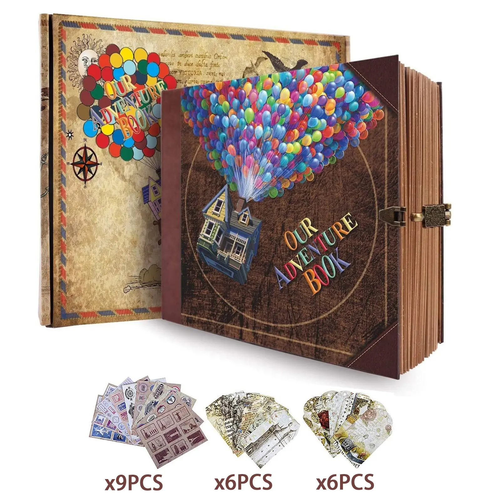 Our adventure book adventure themed album consists of 146 pages, DIY handmade scrapbook for wedding anniversary memories, vintage kraft paper design suitable for customized photos, and perfect gift for couples and memory collectors