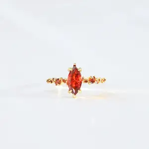 RUBY RING | 18k Gold Filled & Adjustable size 4–10 - Inspired by Carnelian, Attracts love and soulmate connections