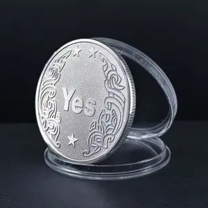 2 New Yes or No Decision Coins, Alloy Material, Lucky Wish Coin, Creative Gift Memorial Coin, Unique High-End Gift