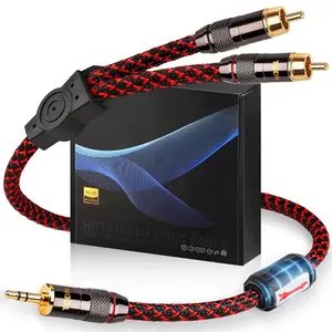 3.5mm to RCA Audio  for Audiophile with 4-Core OFC, Shielded RCA to AUX  for Smartphone/Tablets to Speaker/Amps/Stereos (3ft/1m)