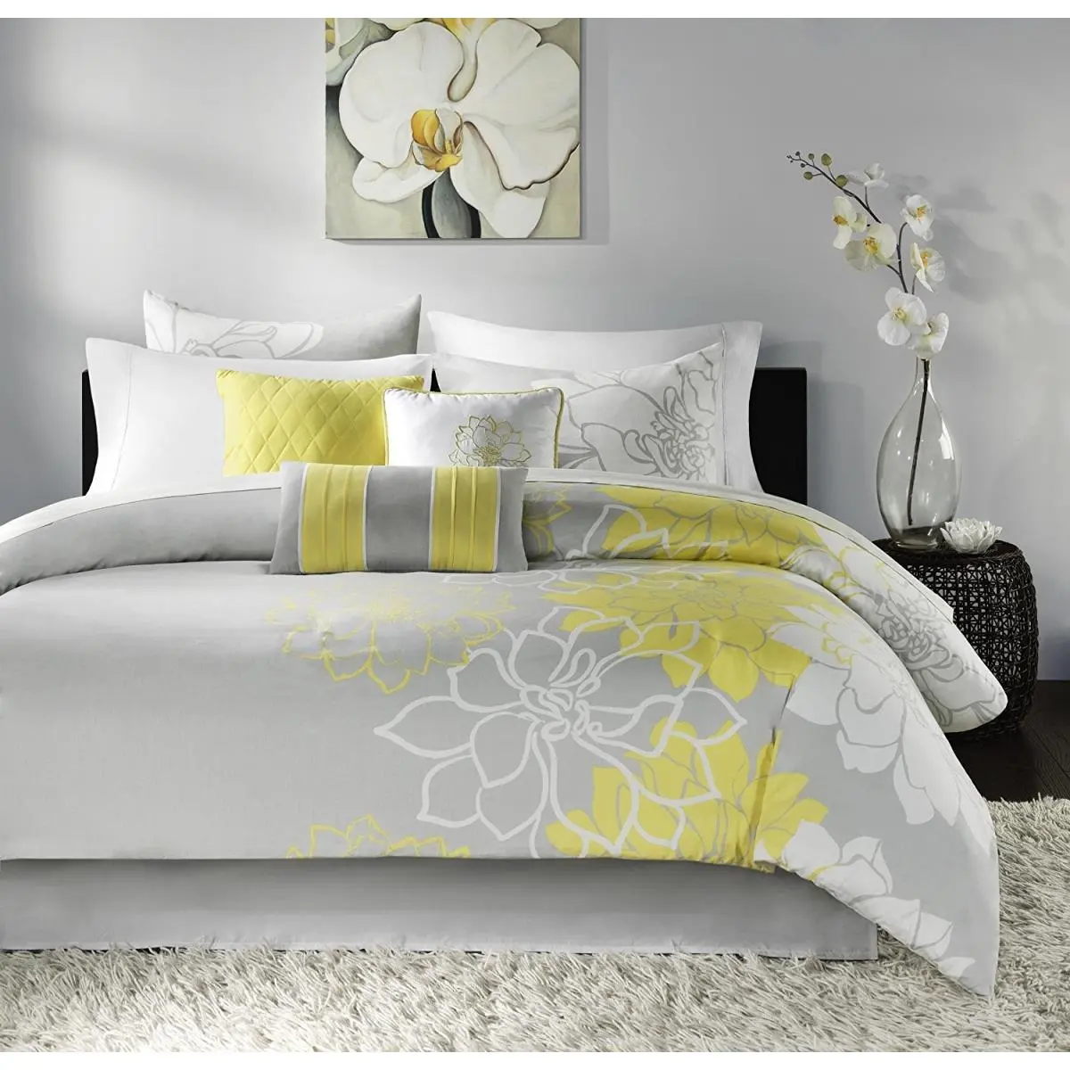 Madison Park MP10-174 Lola Comforter Set - King Size, Multi-Color Bedding Collection (comforter set king)