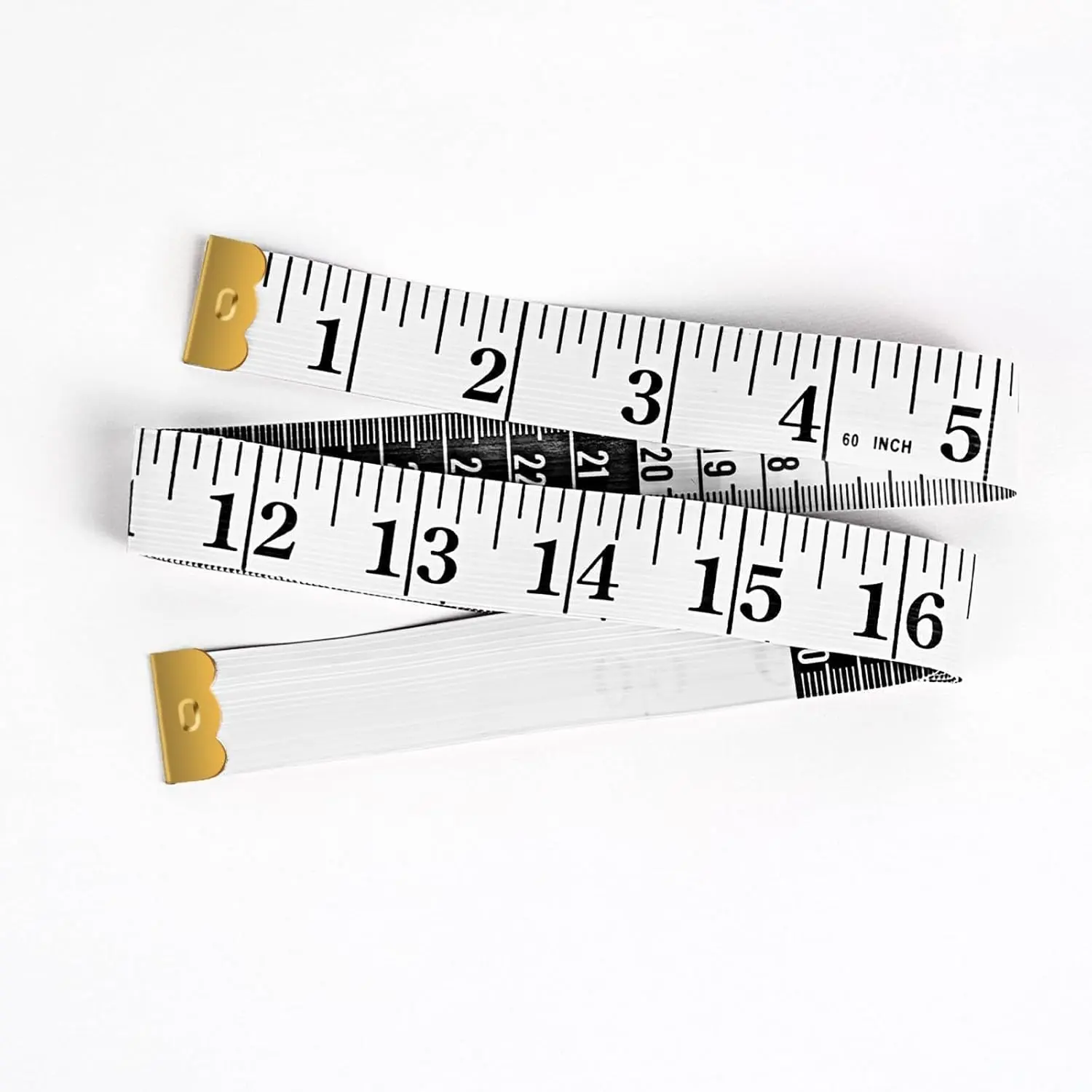 1 Pack  60-Inch Widened Soft Tape Measure, 2CM Width, Flexible Double Scale Ruler, Fabric Sewing Tailor Cloth Knitting Craft,  and  Shaping Measurements, White ( Metal )