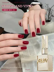 XEIJAYI 1Pc New Autumn Winter  Manicure Cinnabar Red Gel Polish Fashionable LED High-Gloss Shine Manicure Durable Long-Lasting With Brilliant Luster Perfect For DIY Nail Art Designs Salon-Quality Gel Polish
