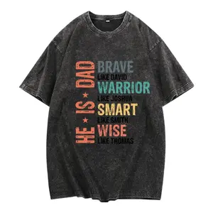 Smart Casual Washed Cotton T Shirt for Men Celebrate Dad S Wisdom and Intelligence