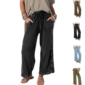 Tanming Women's Casual Wide Leg Pants High Waist Drawstring Sweatpants Baggy Athletic Trousers with Pockets TikTokShopBlackFriday