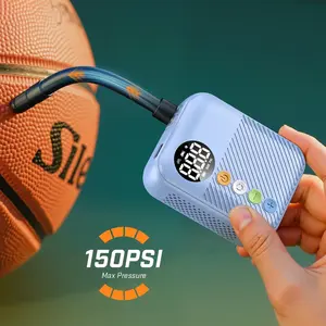 Carsun Mini Cordless Air Compressor, 150psi Portable Tire Inflator, Rechargeable Air Pump with Digital Pressure Gauge, LED Light, Travel & Outdoor Use