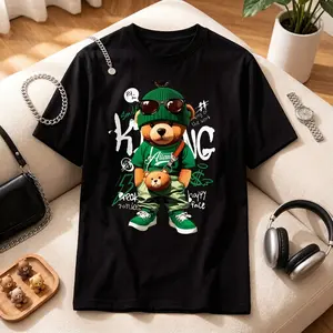 Unisex Vintage Graphic Tees - Hip Hop King Teddy Bear Oversized T-Shirt | Streetwear Trendy Tops