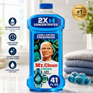 Mr. Clean 2X Concentrated Multi-Surface All-Purpose Cleaner, Unstopables Fresh Scent, 41 fl oz Home Care Supply