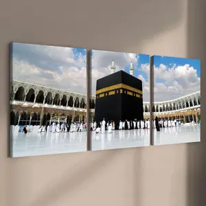 Wooden Framed Canvas Painting, 3 Counts Famous Architectural Pattern Canvas Poster, Modern Art, Artwork, Home Decoration Poster Print, Canvas Prints, Office, Room Decoration