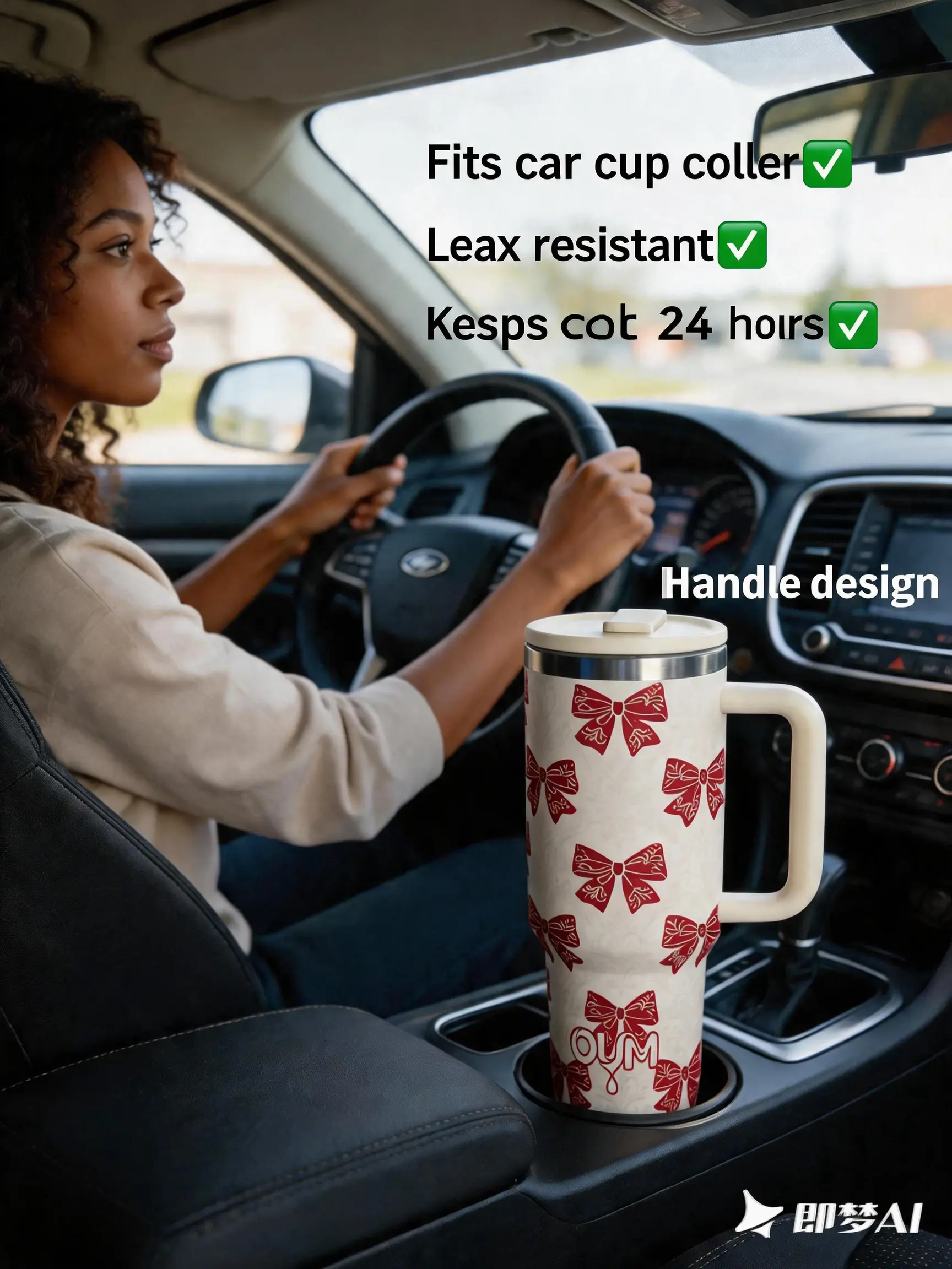 OUMAE Vivid Red Butterfly Bow Motif 40oz BPA-Free Leak-Proof Stainless Steel Vacuum Insulated Flask - Spillproof Portable Water Bottle for Car, Fall Bonfires