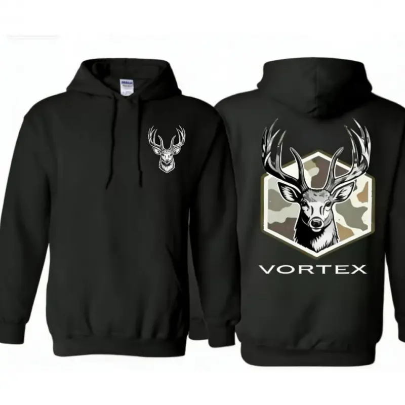Vortex Deer Pattern Hoodie Camouflage Deer Head Pattern Hunting Sweatshirt Outdoor Wildlife Pattern Pullover Suitable for Hunters and Nature Lovers Unisex Hoodie Holiday Gift, Birthday Gift, Fashion and Comfortable hoody  dude