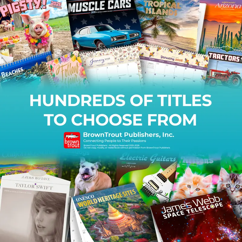 House of Turnowsky OFFICIAL | 2026 17 x 12 Inch Monthly Desk Pad Calendar | BrownTrout | Stationery Elegant Exclusive 7