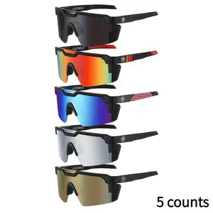 5 counts Heatwave Sport Sunglasses for Men Women UV400 Protection Cycling Running Fishing Outdoor Sports Wrap Around Shades