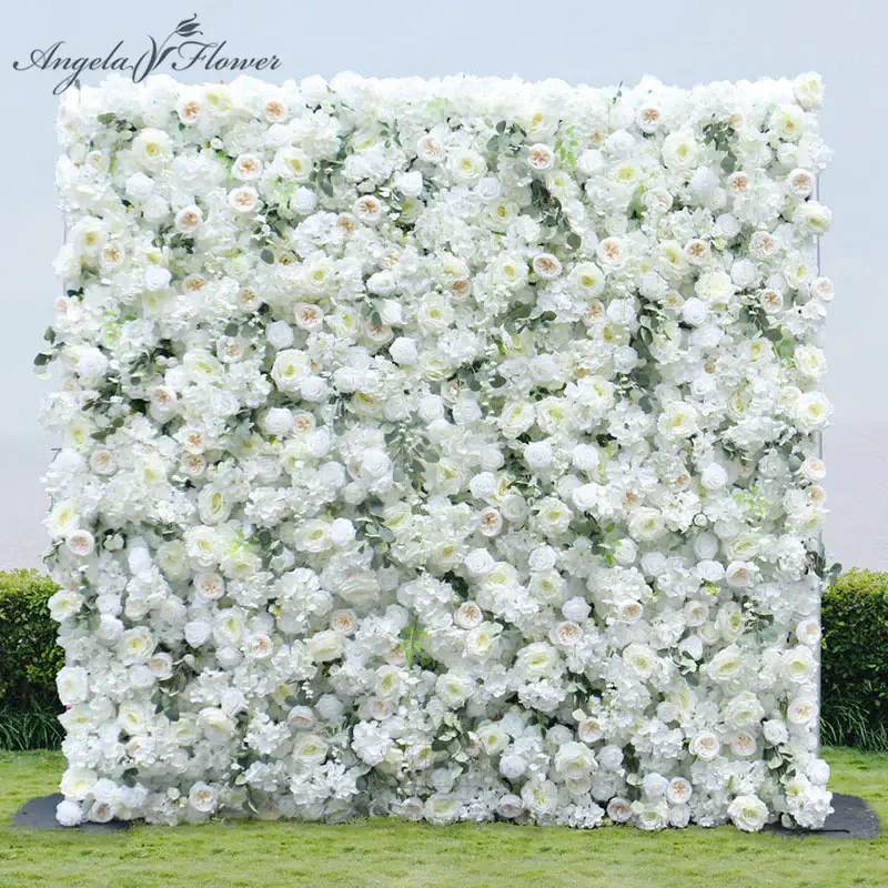 S-A7466 5D White Rose Flower Wall Event Party Wedding Backdrop Decor Prop