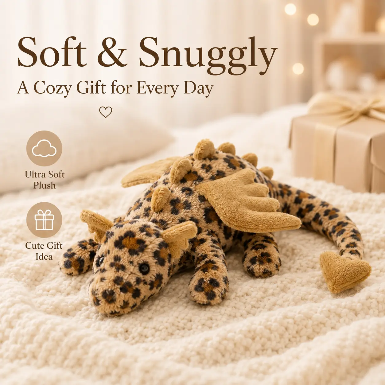 Jellycat Leopard Dragon Plush Is a Soft Spotted Dragon Stuffed Animal for Baby Shower, Birthday Gifts and Room Decor