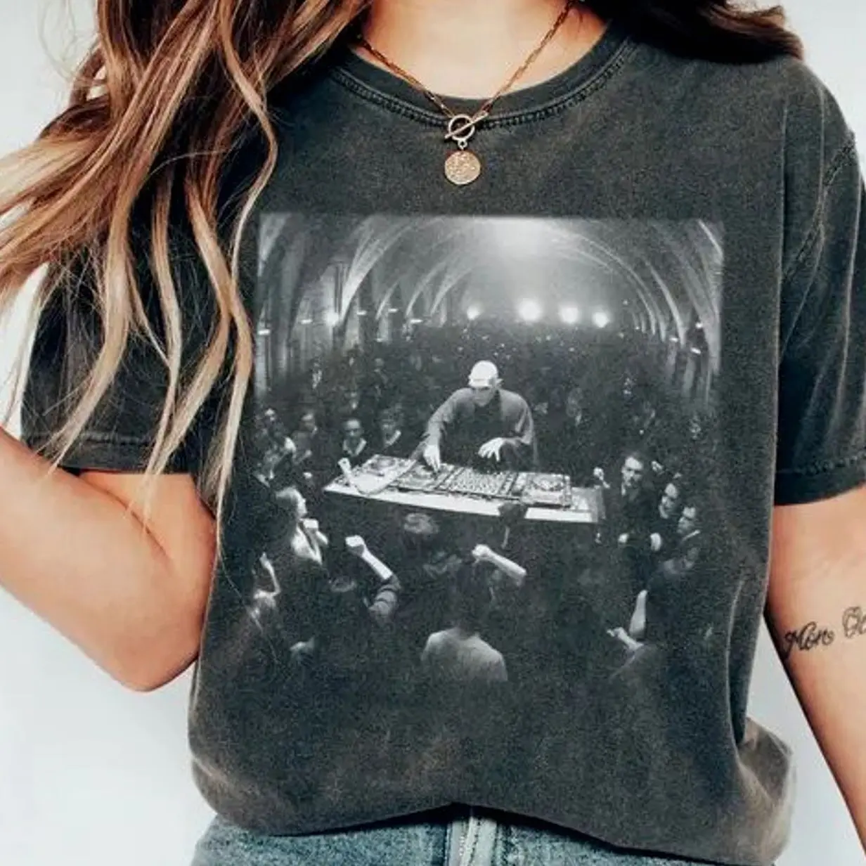 Voldemort DJ in Great Hall Shirt Dark Lord Wizarding Meme Shirt IXS