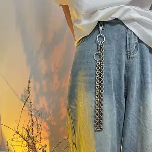 Vintage Nickel Plated Nut Link Pant Chain Hip Hop Street Style Jeans Accessory