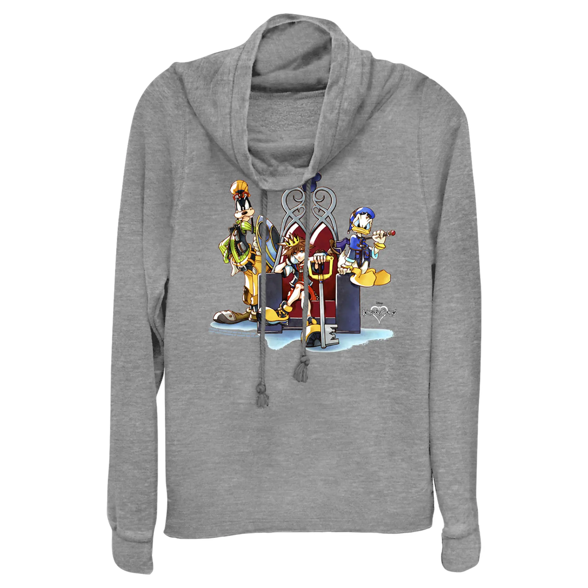 Juniors Womens Kingdom Hearts 1 King of Hearts Cowl Neck Sweatshirt