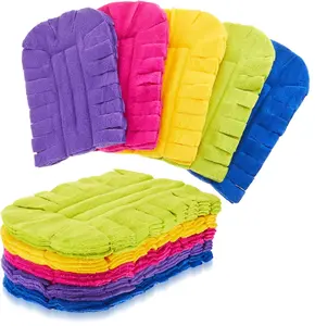Pack of 12 Duster Refill Reusable Fleece Duster Refills Feather Flat Dusters Multi Surface Washable Cleaning Pads Tools for Home, Blinds, Car, Pet, Furniture, Fans (Dark Color)