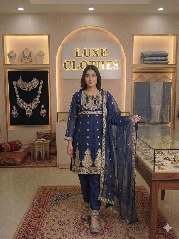 Royal Anarkali Suite - Traditional South Asian Women's Formal Occasion Wear, Embellished Ethnic Party Outfit