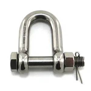 1PC Stainless Steel 316 D Shape Shackle M12, Clevis Shackle With Safety Bolt, for Chains Wirerope Lifting Outdoor Camping Survival Rope Bracelets Or for Heavy Duty Construction