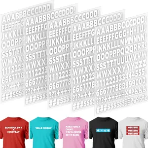 Letters and Numbers 5 Sheets 830 Pieces Iron on  Clothing 1 Inch Iron on Vinyl Letters with A-Z Heat Transfer Letters 0-9 Iron on Numbers PU Alphabet Stickers T-Shirt Printing DIY Craft White