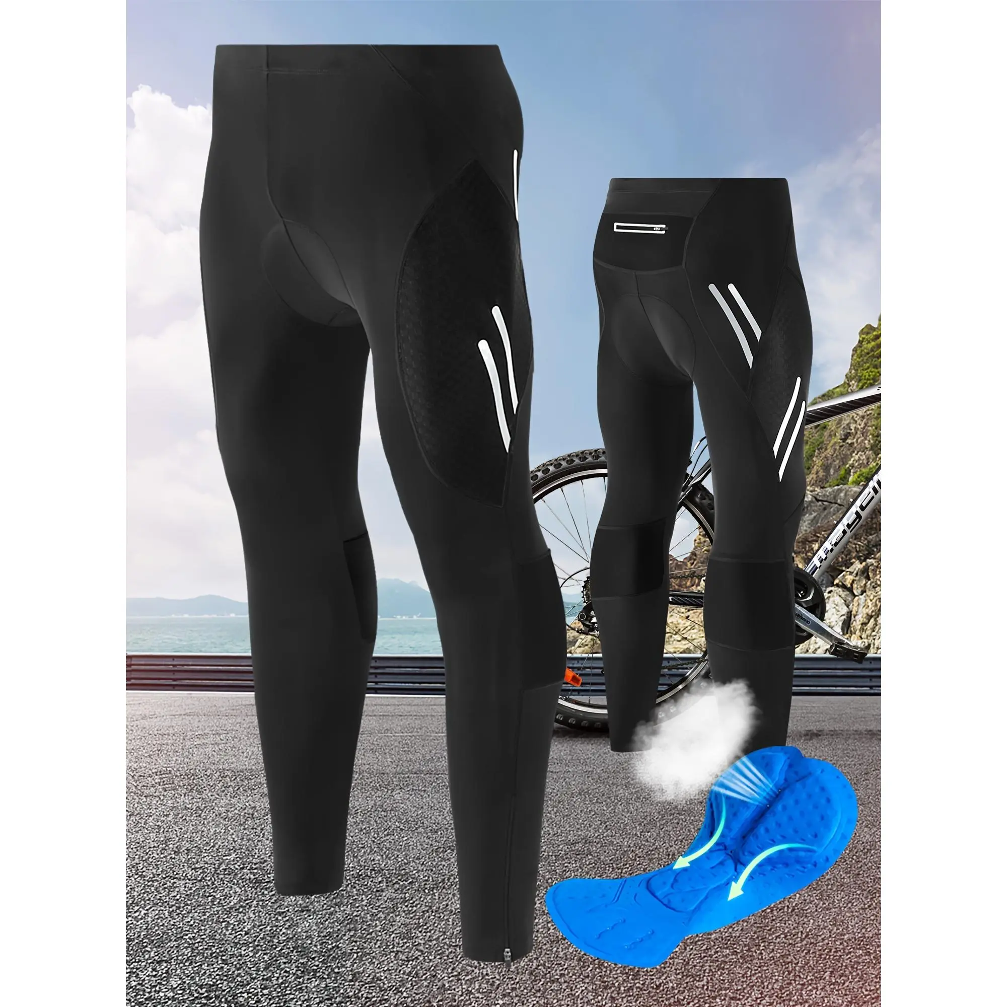 Cycling Pants Men'S Equipment Long Pants Silicone Quick-Drying Reflective Bicycle Road Mountain Bike Pants