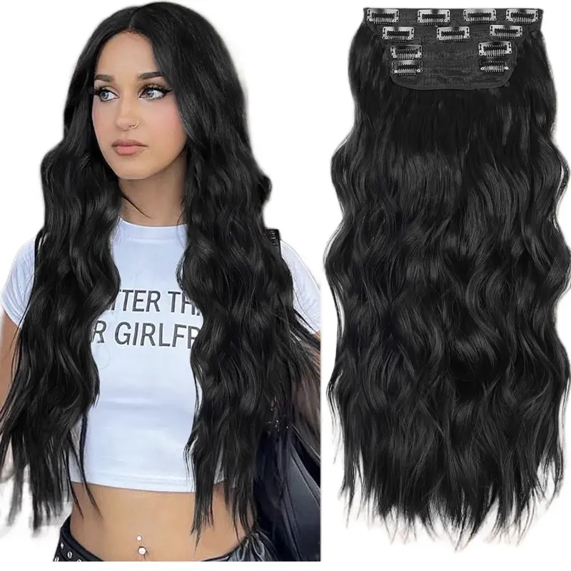 KooKaStyle Glueless Clip-In Hair Extensions, Smooth Yaki Braid Synthetic Hair Piece, Heat Resistant Fashion Accessory