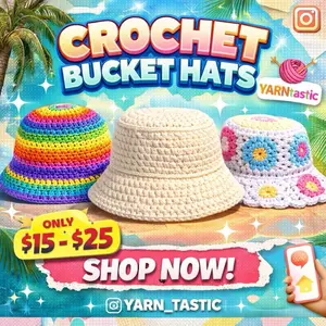 YARNtastic Crochet Bucket Hats - Shop Now!