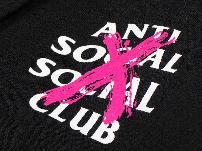 Anti Social Social Club Cancelled Hoodie Black (Pink X) (men) by StockX