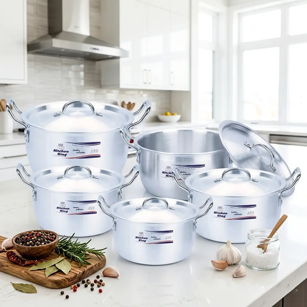 Kitchen King - Topical Casseroles Set 8,9,10,11,12 Inches 10 Pcs Modern Hygienic Cooking Pots Kitchen King - Topical Casseroles Set 8,9,10,11,12 Inches 10 Pcs Modern Hygienic Cooking Pots