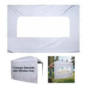 Canopy Sidewalls For 10 X 10 Ft Pop Up Canopy Tent - Waterproof And UV Protective Layer, Weather Resistant For Outdoor Event Tents, Vendor Booths, Camping, Market Stall Setup, One Sidewall Only, White, Ideal For Trade Shows