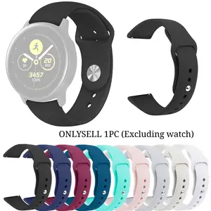 22mm Universal Solid Color Silicone Watch Strap Sports Replacement Band For Huawei Samsung Garmin Smart Watch Accessories
