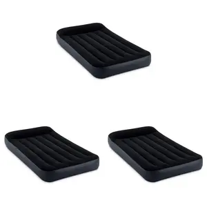 Intex Dura Pillow Rest Classic Blow Up Mattress Air Bed with Pump, Twin (3 Pack)