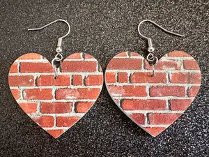 Red Brick Earrings: Laser Cut Acrylic Bricks, Brick Wall, Construction, Brick, Architecture, Building, Best Gifts for Her/Him/Them