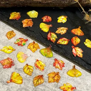 30/50/100Pcs Vintage Leaf Decorative Accessories, 30/50/100pcs Resin Craft Supplies, DIY Jewelry Making, Wedding Decoration, Wall Art, Fridge Magnets