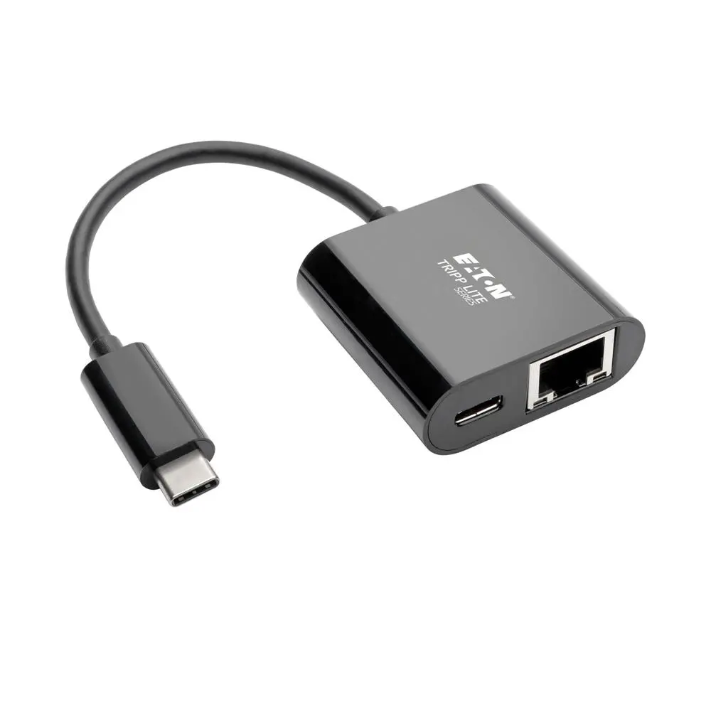 Eaton USB-C to Gigabit Network Adapter with 60W USB-C PD Charging - Thunderbolt 3, Black