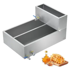 VEVOR Maple Syrup Evaporator Pan, 47 Gal, 47x 24x 9.6 Inch Maple Syrup Pan, 304 Stainless Steel Maple Syrup with Thermometer, 2 Valves and 3 Heating Methods, for Home, Outdoor