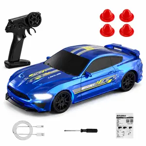 1:43 Scale Brushless Mini RC Drift Car, 2.4GHz 4WD Desktop Handheld Racing Vehicle, 15KM/h Speed Switching Toy with LED Lights, Summervibes