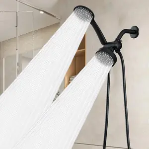 High-flow & Hose Kit, 1 Set Hand-held Shower Head Set, Long Hose Three-way Water Distributor Shower Head, Handheld Showerhead Set, Bathroom Accessories