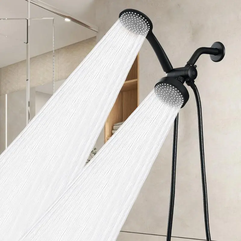 High-flow & Hose Kit, 1 Set Hand-held Shower Head Set, Long Hose Three-way Water Distributor Shower Head, Handheld Showerhead Set, Shower Head With Hose, Bathroom Accessories, Shower Water Equipment