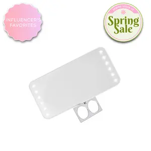 RIKI CUTIE Compact LED Pocket Mirror with Retractable Ring and 3 Dimming Stages for Daily On-the-Go Makeup