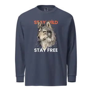 Women’s Stay Wild Stay Free Longsleeve Sweatshirt, Comfortable Wear,Streetwear,Fall and Winter Clothes, Dog Sweatshirt,
